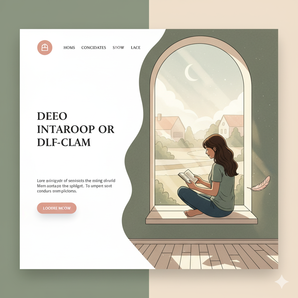 窓辺で静かに自分を見つめる女性の抽象画